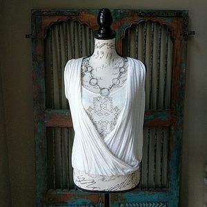 NWOT - Cream Wrapped Sleeveless Top